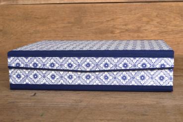 Blue white box firm stable solid handmade